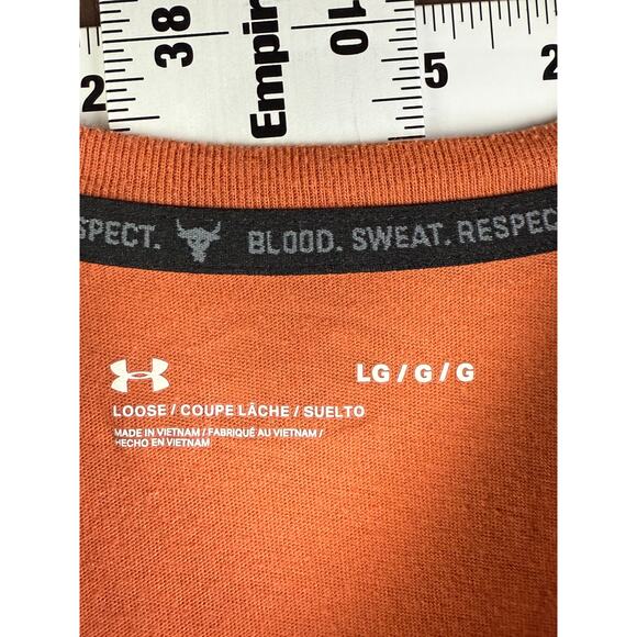 Project Rock Under Armour Iron‎ Paradise Gym Activewear Shirt Orange Mens Large - Picture 5 of 10
